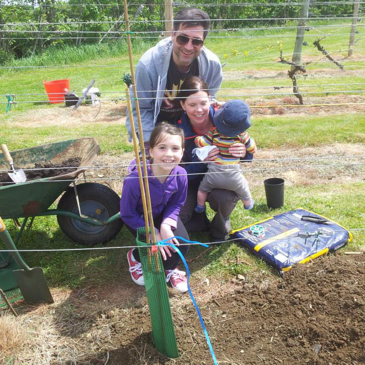 Family group at Warden Abbey Vineyard