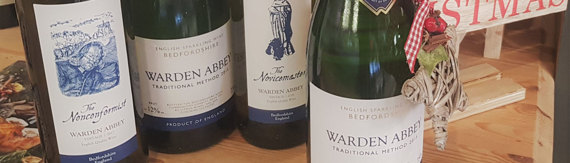 Bottles of Warden Abbey wine
